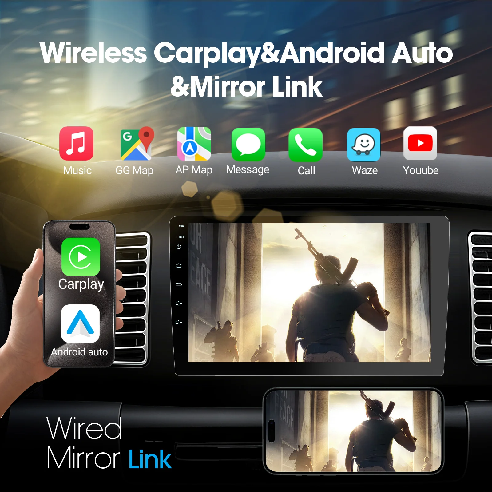 Huadio CVD9661-RK 9" Double Din Car Stereo - Image 8