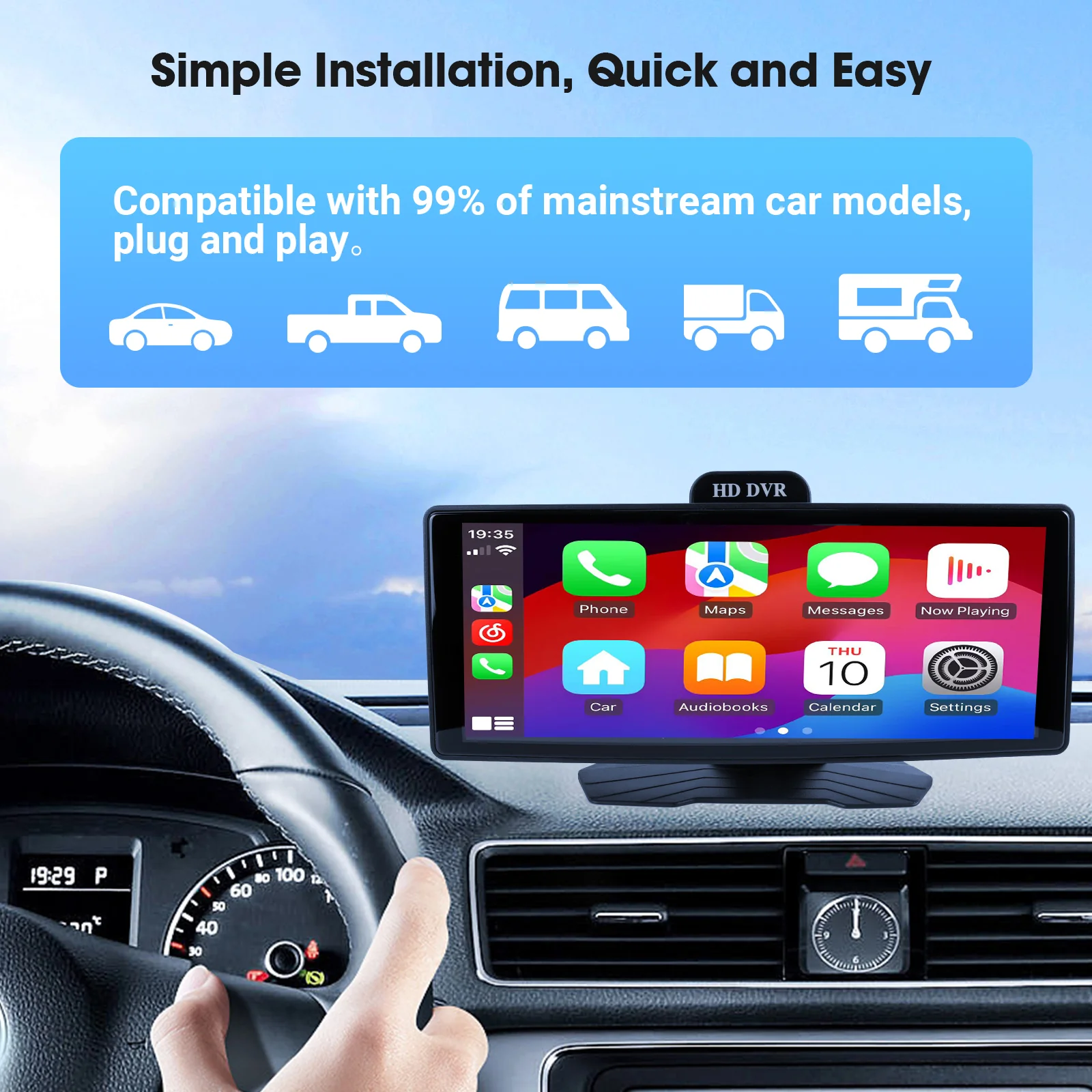 Huadio PND1001-AD 9.3" Portable Car Stereo - Image 9